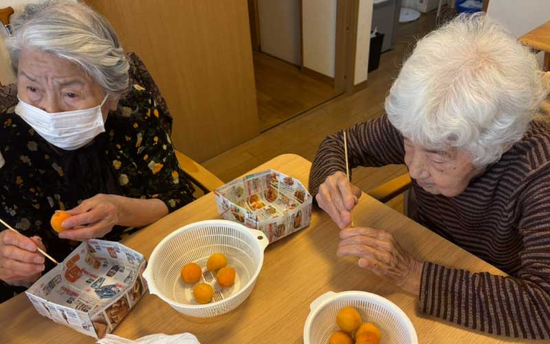 完熟梅で梅シロップ作りです