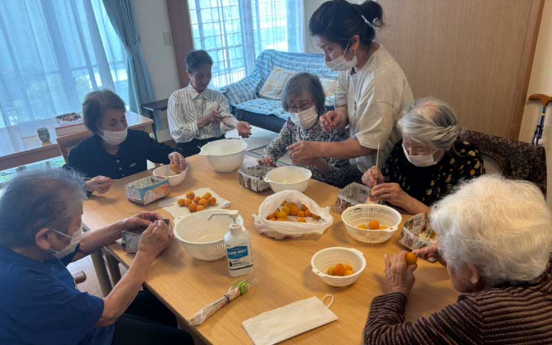 完熟梅で梅シロップ作りです